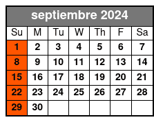 Sunday Happy Hour septiembre Schedule