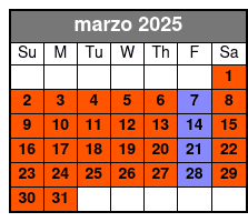 2 Hour Tour - 7 Stops marzo Schedule