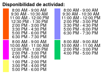 2 Hour Tour - 7 Stops Color Key