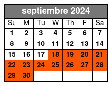 5 Hour septiembre Schedule