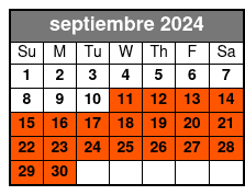 2 Hour Rental septiembre Schedule