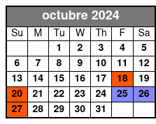 Admission for Two + Champagne octubre Schedule