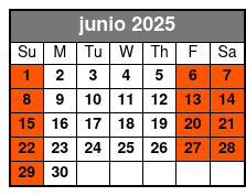 Admission for Two + Champagne junio Schedule