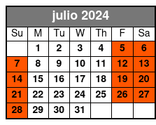 Standard Window Table julio Schedule