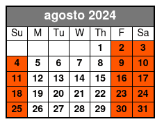Standard Window Table agosto Schedule