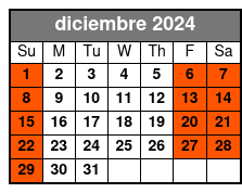 Standard Window Table diciembre Schedule