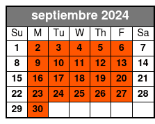 Meet in Hoboken (North) septiembre Schedule