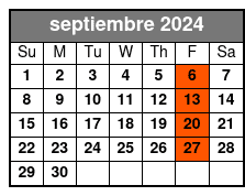 Standard Ticket septiembre Schedule