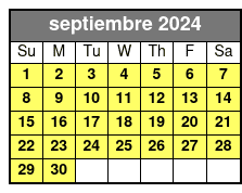 Private Sailing Charter in Brooklyn septiembre Schedule