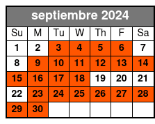 Private Tour septiembre Schedule