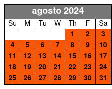 Gold Package / 100 Min agosto Schedule