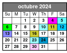 Skyline Kayak Tour octubre Schedule