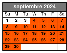 3-Business-Day Advance Booking septiembre Schedule