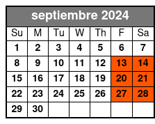 Diamond Package septiembre Schedule