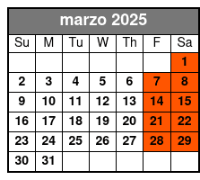 Bronze Package marzo Schedule