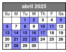 Standard Experience abril Schedule