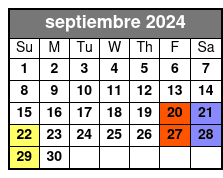 Front Mezzanine Rows A-F septiembre Schedule