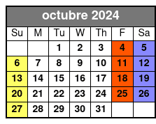 Front Mezzanine Rows A-F octubre Schedule