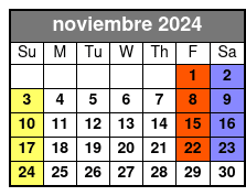 Front Mezzanine Rows A-F noviembre Schedule