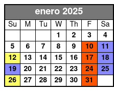 Front Mezzanine Rows A-F enero Schedule