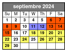 Day Sail septiembre Schedule