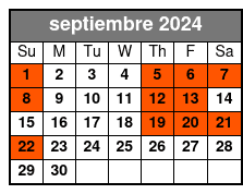 Public Tour septiembre Schedule