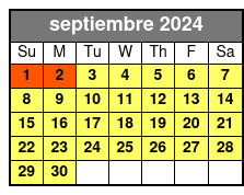 Manhattan Cruise septiembre Schedule