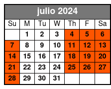 Public Tour Pricing julio Schedule