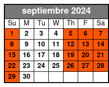 Public Tour Pricing septiembre Schedule