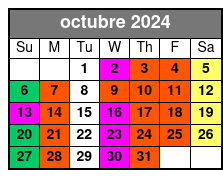 Orchestra Rows A-P octubre Schedule