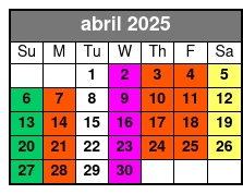 Orchestra Rows A-P abril Schedule