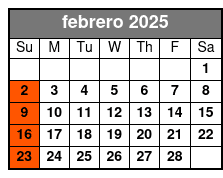 Sunday febrero Schedule