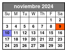 Departure Time noviembre Schedule