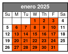 Viator Weekday Admission enero Schedule