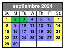 Cruise Timed Ticket septiembre Schedule