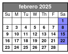 Saturdays febrero Schedule