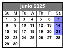 Saturdays junio Schedule