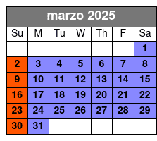 Liberty Cruise Standard marzo Schedule