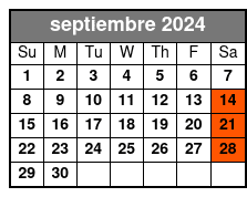 Saturday Night septiembre Schedule