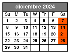 Saturday Night diciembre Schedule