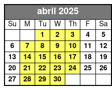 Long Ride abril Schedule