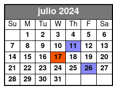 Departure julio Schedule