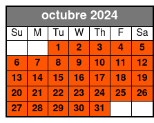 Late Afternoon Shoot octubre Schedule