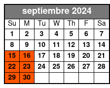 11am Departure septiembre Schedule