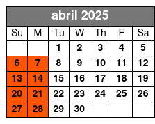 11am Departure abril Schedule