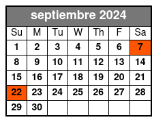 2pm Tour septiembre Schedule