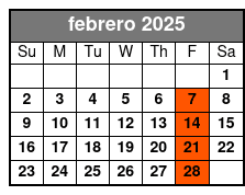 100% En Español! febrero Schedule