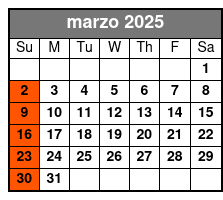 Sunday Night Tour marzo Schedule