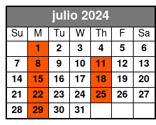 Español Tour julio Schedule