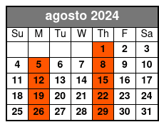 Español Tour agosto Schedule